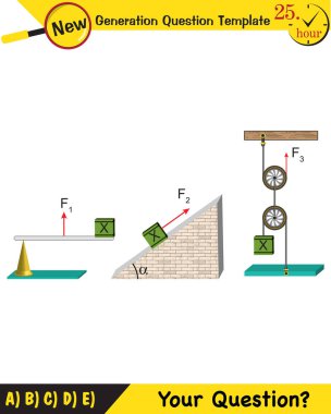 Physics, inclined plane, next generation question template, dumb physics figures, exam question, eps
