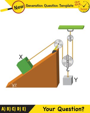Physics, inclined plane, next generation question template, dumb physics figures, exam question, eps