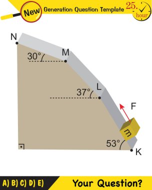 Physics, inclined plane, next generation question template, dumb physics figures, exam question, eps