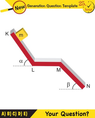 Physics, inclined plane, next generation question template, dumb physics figures, exam question, eps
