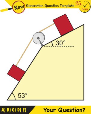 Physics, inclined plane, next generation question template, dumb physics figures, exam question, eps