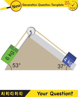Physics, inclined plane, next generation question template, dumb physics figures, exam question, eps
