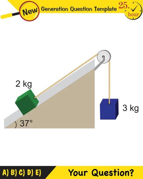 Physics Inclined Plane Next Generation Question Template Dumb Physics Figures — Stock Vector