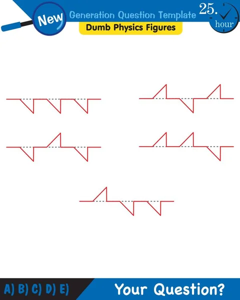 Physics Wave Mechanics Diffraction Wave Train Next Generation Question Template — Stock Vector