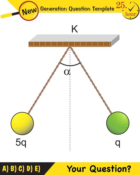 Physics Electric Field Next Generation Question Template Exam Question Eps — стоковый вектор