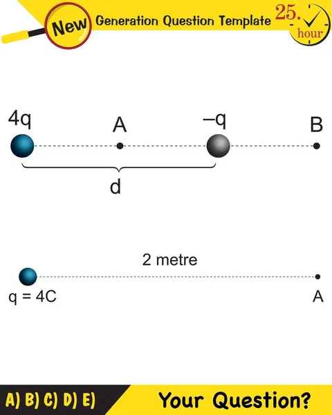 Physics Electric Field Next Generation Question Template Exam Question Eps — ストックベクタ