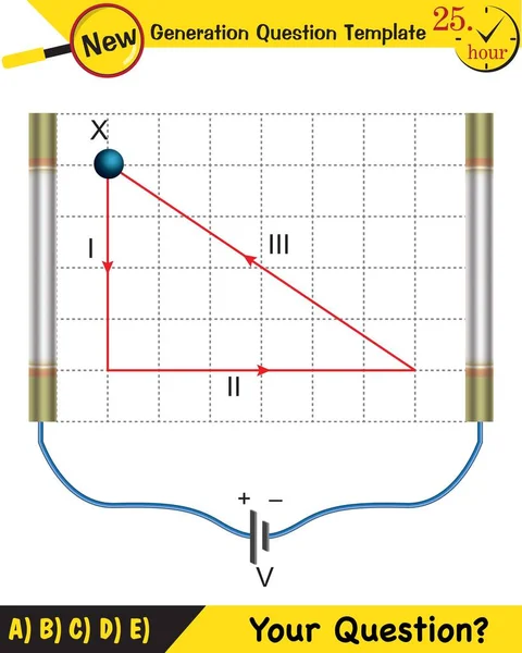 Physics Electric Field Next Generation Question Template Exam Question Eps — Stockvektor