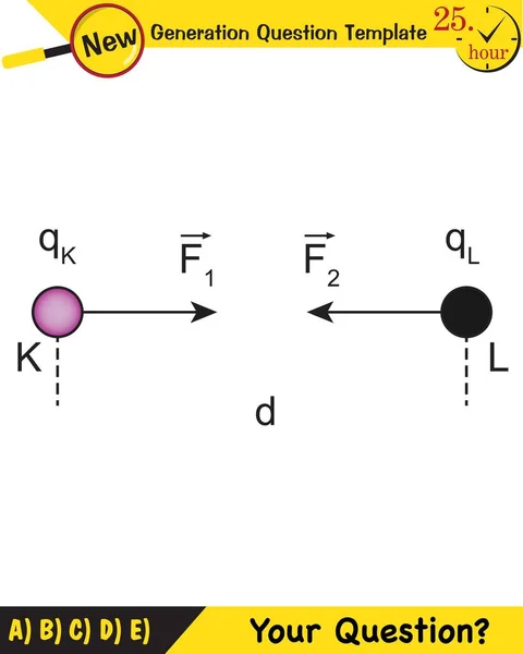 Physics Electric Field Next Generation Question Template Exam Question Eps — Vettoriale Stock