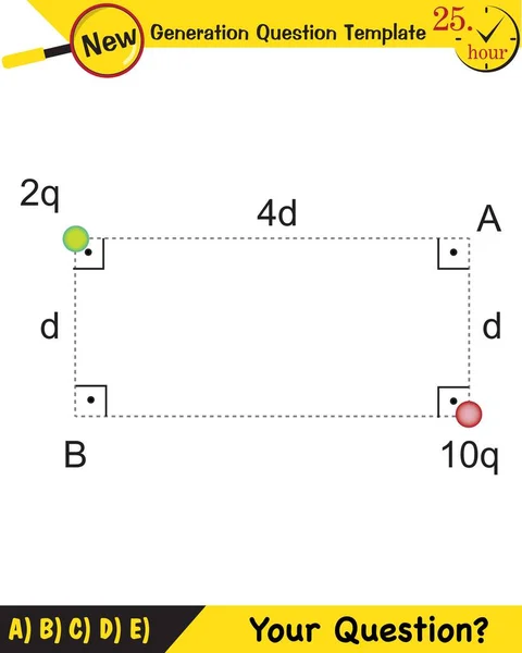 Physics Electric Field Next Generation Question Template Exam Question Eps — стоковый вектор