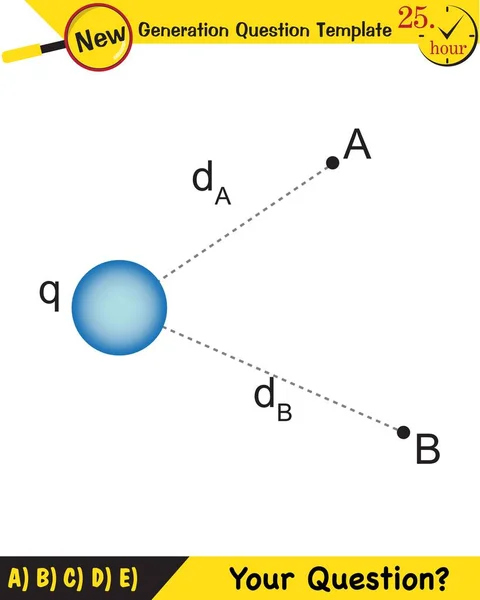 Physics Electric Field Next Generation Question Template Exam Question Eps — стоковый вектор