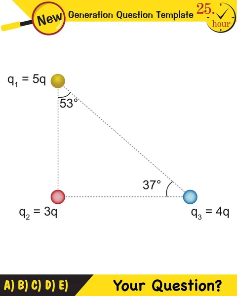 Physics Electric Field Next Generation Question Template Exam Question Eps — стоковый вектор