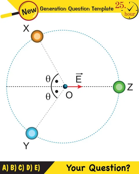 Physics Electric Field Next Generation Question Template Exam Question Eps —  Vetores de Stock