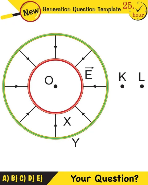 Physics Electric Field Next Generation Question Template Exam Question Eps — ストックベクタ