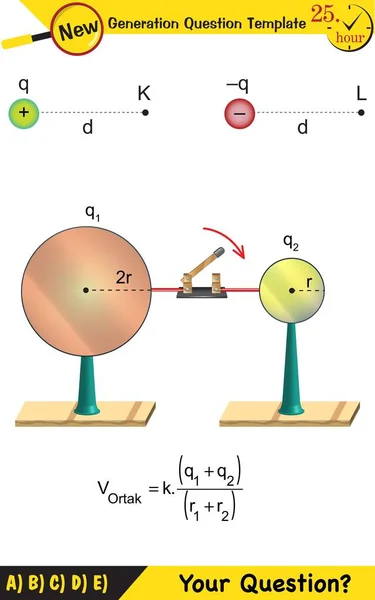 Physics Electric Field Next Generation Question Template Exam Question Eps — Vector de stock