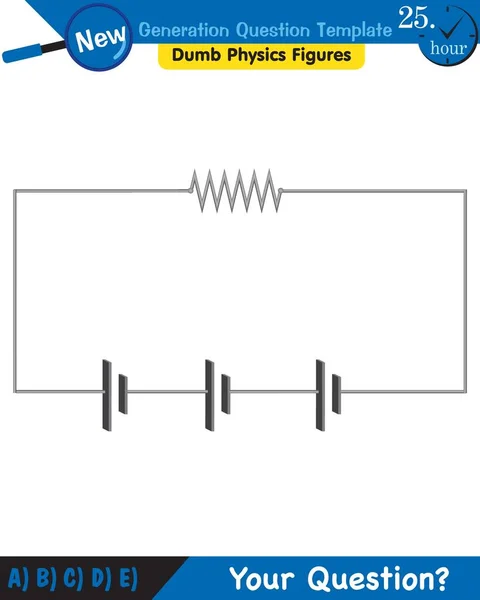 Physics Basic Electric Circuits Next Generation Question Template Dumb Physics — Stock Vector