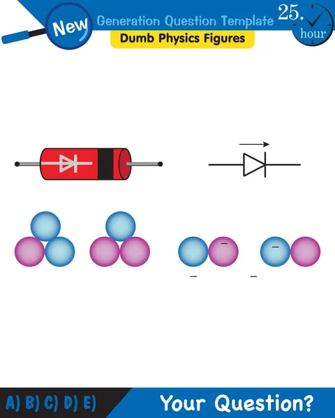 Physics Basic Electric Circuits Next Generation Question Template Dumb Physics — Διανυσματικό Αρχείο