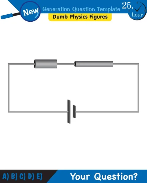 Physics Basic Electric Circuits Next Generation Question Template Dumb Physics — Stock Vector