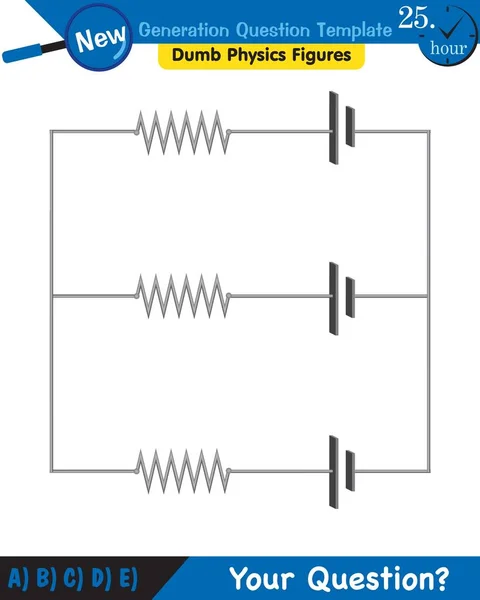 Physics Basic Electric Circuits Next Generation Question Template Dumb Physics — Vector de stock