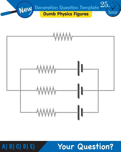 Physics Basic Electric Circuits Next Generation Question Template Dumb Physics — Stok Vektör