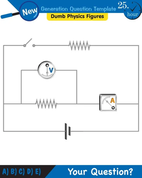 Physics Basic Electric Circuits Next Generation Question Template Dumb Physics — Stockový vektor