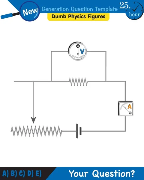 Physics Basic Electric Circuits Next Generation Question Template Dumb Physics — Stockvektor