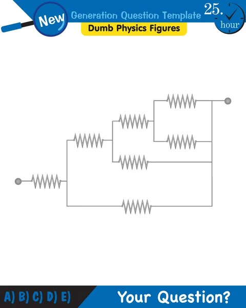 Physics Basic Electric Circuits Next Generation Question Template Dumb Physics — Stock vektor