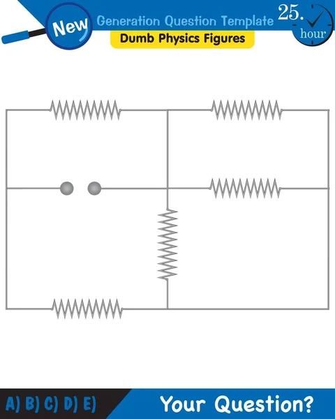 Physics Basic Electric Circuits Next Generation Question Template Dumb Physics — Vector de stock