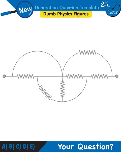 Physics Basic Electric Circuits Next Generation Question Template Dumb Physics — Stockvector