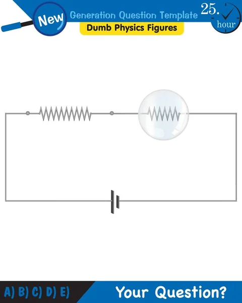 Physics Basic Electric Circuits Next Generation Question Template Dumb Physics — Stockvector