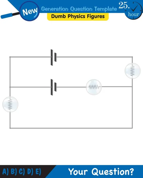 Physics Basic Electric Circuits Next Generation Question Template Dumb Physics — Vector de stock