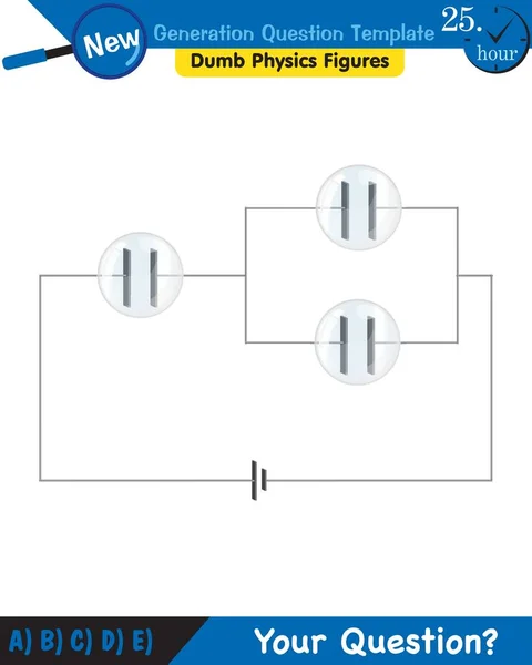 Physics Basic Electric Circuits Next Generation Question Template Dumb Physics — Stock Vector