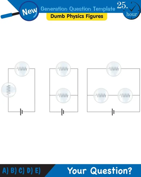 Physics Basic Electric Circuits Next Generation Question Template Dumb Physics — Image vectorielle