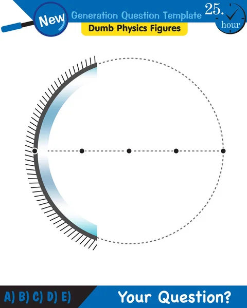 Physics Concave Mirror Reflection Spherical Mirrors Next Generation Question Template — стоковый вектор