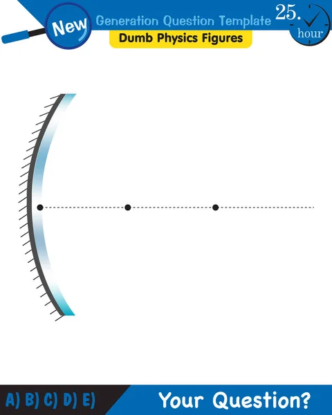 Physics Concave Mirror Reflection Spherical Mirrors Next Generation Question Template — Διανυσματικό Αρχείο