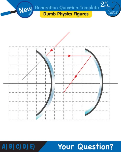 Physics Concave Mirror Reflection Spherical Mirrors Next Generation Question Template — Vector de stock