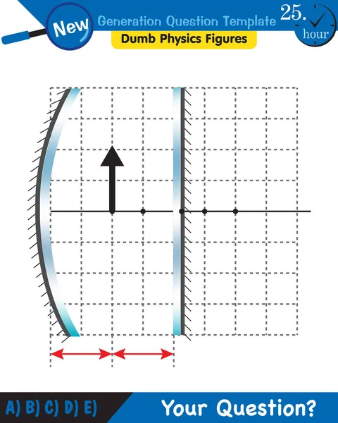 Physics Concave Mirror Reflection Spherical Mirrors Next Generation Question Template — Stockvector