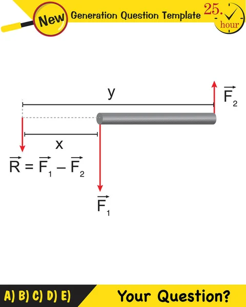 Physics Torque Next Generation Question Template Dumb Physics Figures Exam — Archivo Imágenes Vectoriales