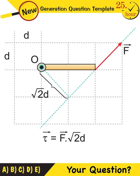 Physics Torque Next Generation Question Template Dumb Physics Figures Exam — Vector de stock