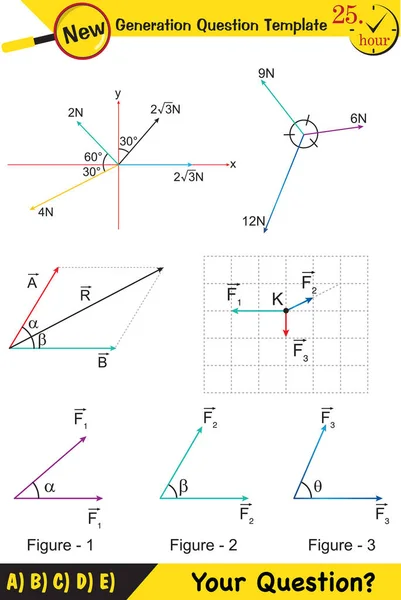 Física Tema Los Vectores Plantilla Preguntas Nueva Generación Pregunta Eps — Vector de stock