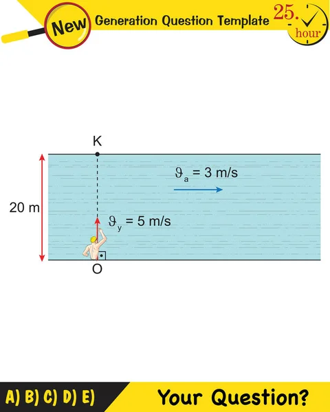Physics Subject Relative Compound Motion New Generation Question Template Your —  Vetores de Stock