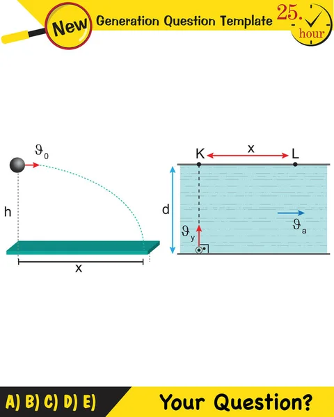 Physics Subject Relative Compound Motion New Generation Question Template Your — ストックベクタ