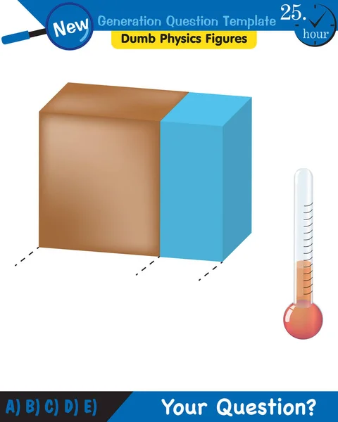 Physics Heat Temperature Heating Substances Next Generation Question Template Dumb — Vetor de Stock