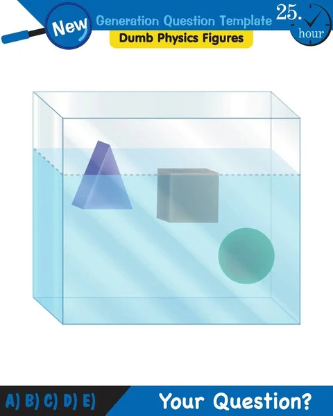 Physics Pressure Liquids Buoyant Forces Liquids Next Generation Question Template — Wektor stockowy