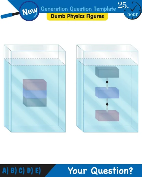 Physics Pressure Liquids Buoyant Forces Liquids Next Generation Question Template — Stockvektor