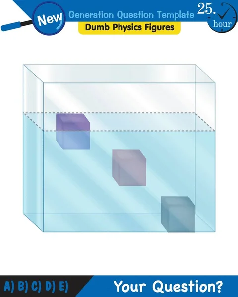 Physics Pressure Liquids Buoyant Forces Liquids Next Generation Question Template — Stok Vektör