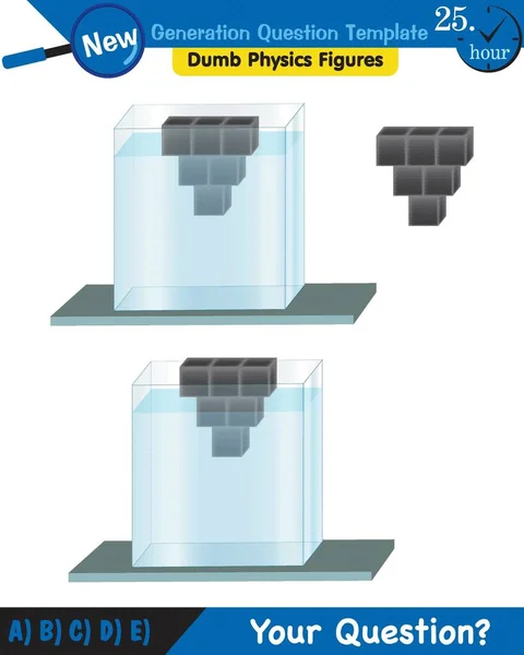 Physics Pressure Liquids Buoyant Forces Liquids Next Generation Question Template — Stockový vektor