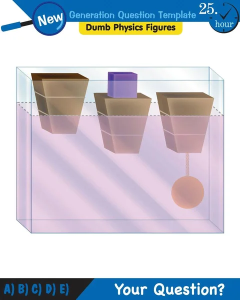 Physics Pressure Liquids Buoyant Forces Liquids Next Generation Question Template — Archivo Imágenes Vectoriales