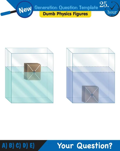 Physics Pressure Liquids Buoyant Forces Liquids Next Generation Question Template — Wektor stockowy