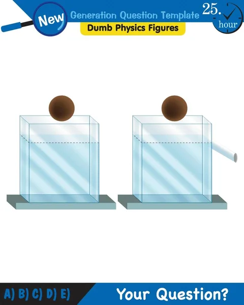 Physics Pressure Liquids Buoyant Forces Liquids Next Generation Question Template — Stock Vector