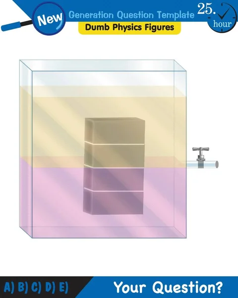 Physics Pressure Liquids Buoyant Forces Liquids Next Generation Question Template — Archivo Imágenes Vectoriales